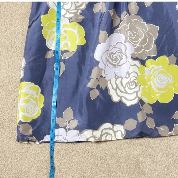 Boden Limited Edition Silk Dress Sleeveless Oversized Floral Print Steel Blue 12 - Picture 9 of 13